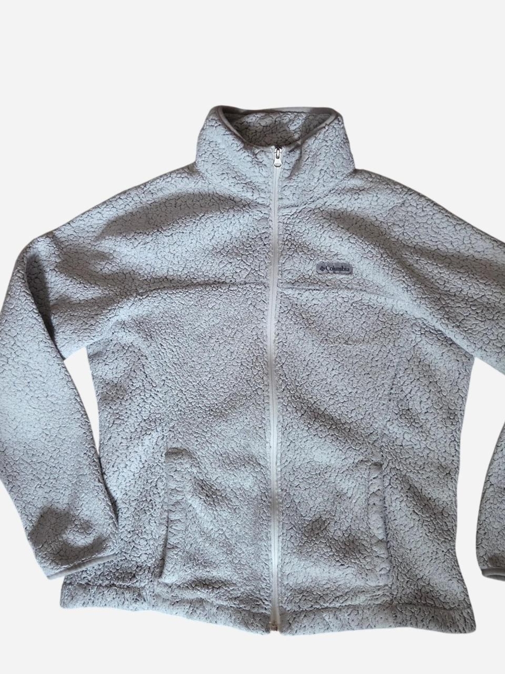 Columbia Women's Light Gray/white Full-Zip Fleece Jacket